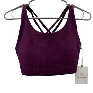 Stitch Fix We Wander Serena Purple Strappy Sports Bra Medium Impact‎ Sz S NEW